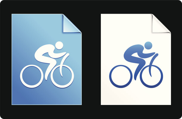 自行车蓝色设计元素图片下载