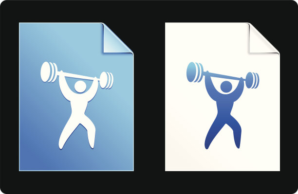 举重运动员蓝色设计元素图片下载