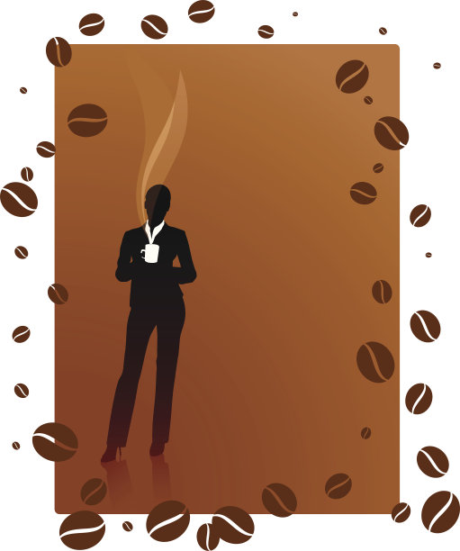 商业女性在咖啡休息的背景图片下载