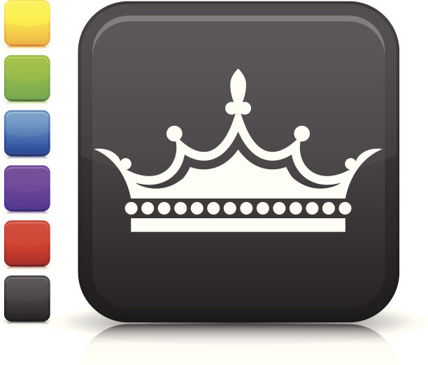 皇冠图标上的方形按钮图片下载