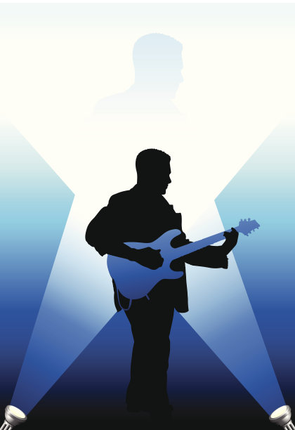 网络背景下的吉他手图片下载