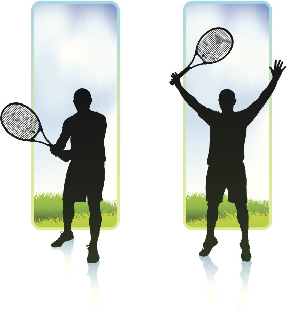 网球运动员与绿色框架背景图片下载