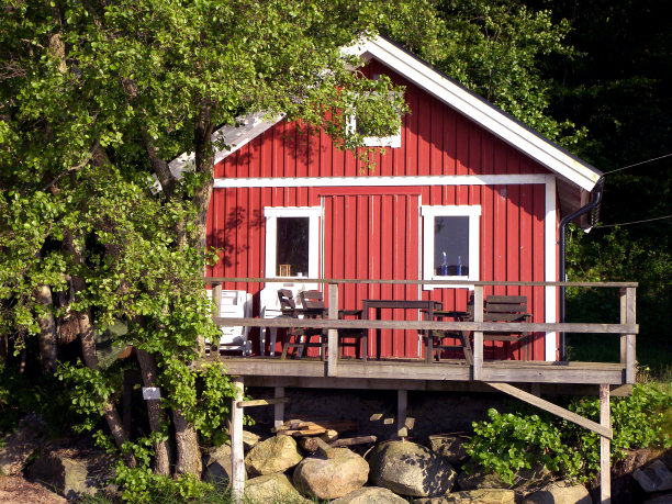 度假屋-瑞典海滩图片下载