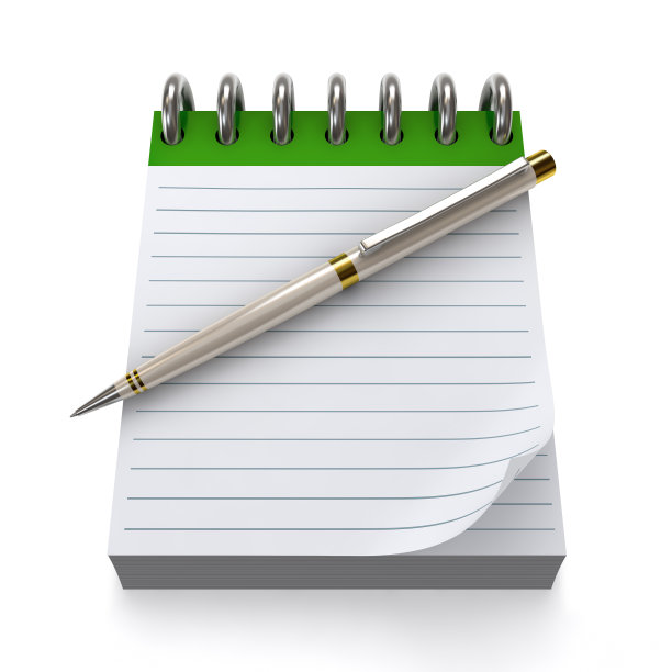 空白的记事本和笔。图片下载