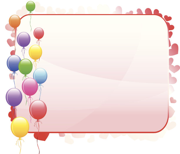 生日贺卡与气球互联网背景图片下载