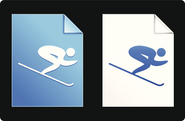 滑雪蓝色设计元素图片下载