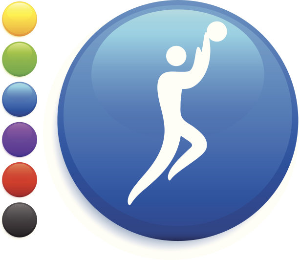 篮球蓝色按钮图标图片下载