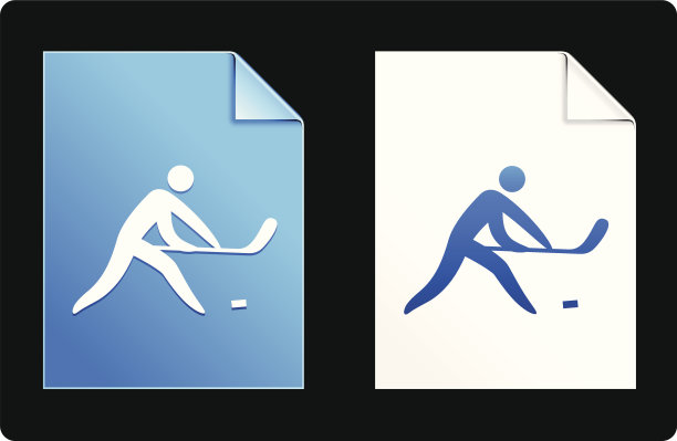 曲棍球蓝色设计元素图片下载