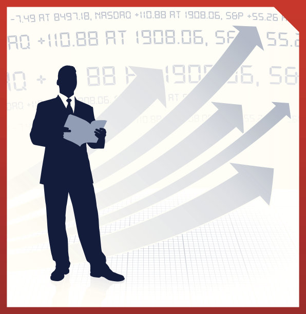 有一本关于公司财务背景的书的商人图片下载