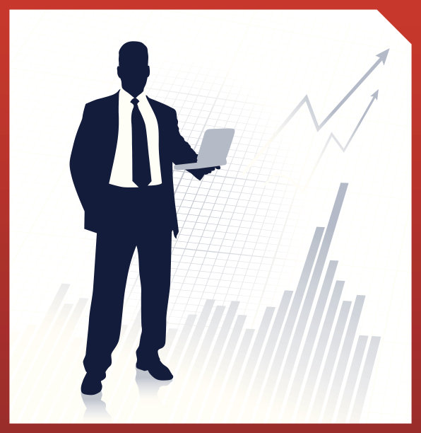 有财务图表背景的商人图片下载