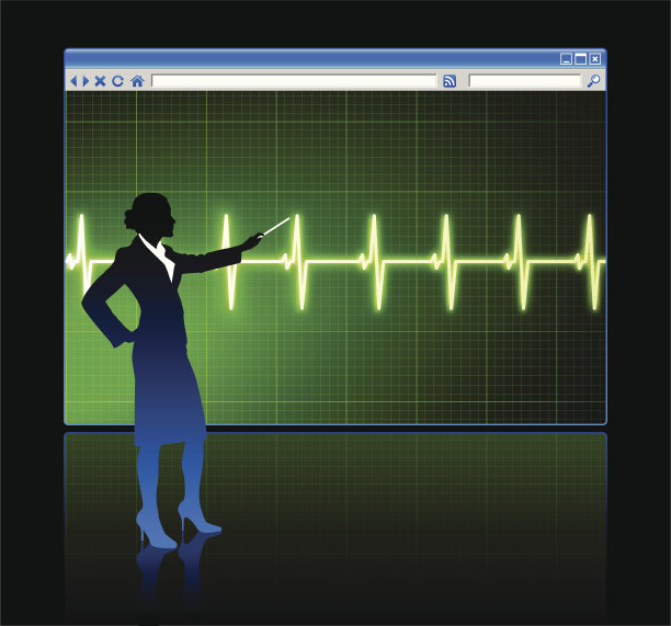 商业女性背景与网络浏览器互联网脉搏页面图片下载