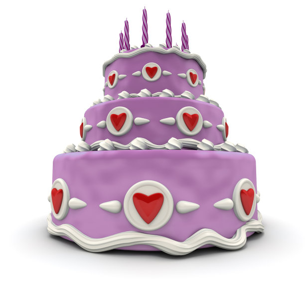 粉红色的爱蛋糕图片下载