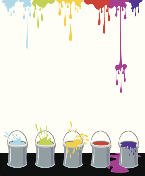 多色墨水和颜料盒图片下载