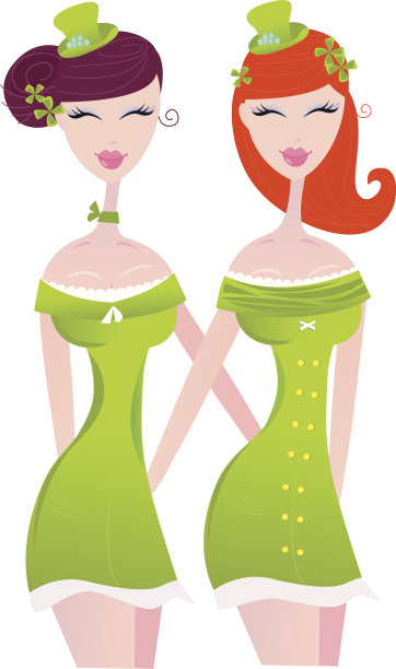 圣帕特里克节爱尔兰女孩绿色图片下载