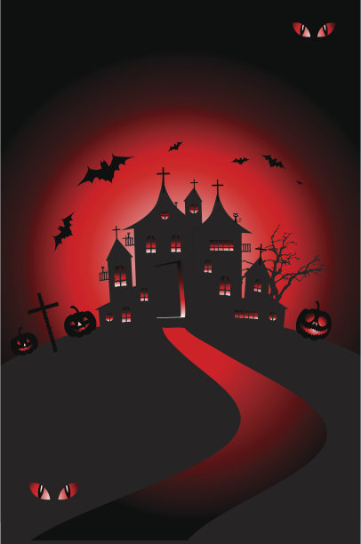 万圣节之夜过节，家在山上图片下载