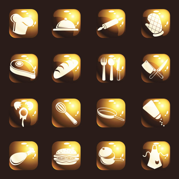 方形高光烹饪图标图片下载