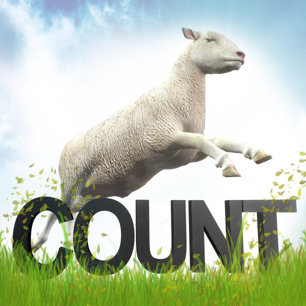 睡觉和跳跃的小羊插图图片下载