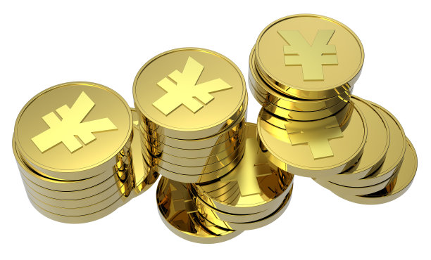 成堆的金币孤立在白色的背景上素材图片