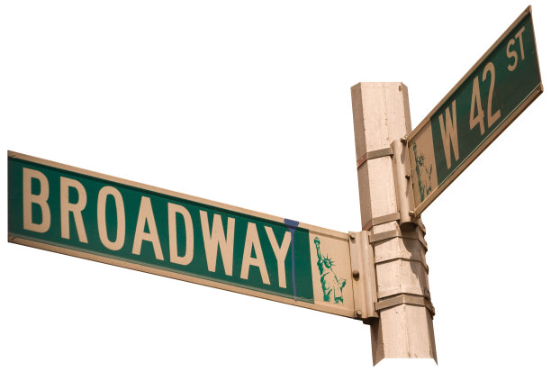 百老汇和42街-孤立图片下载