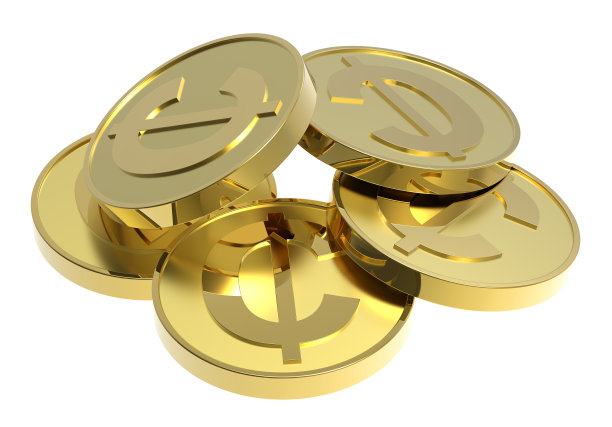 金币孤立在白色背景上图片下载