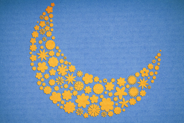 月亮用鲜花图片下载