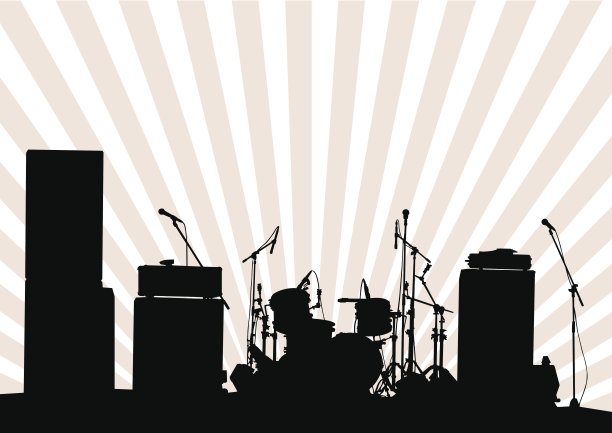 大舞台上的乐器图片下载