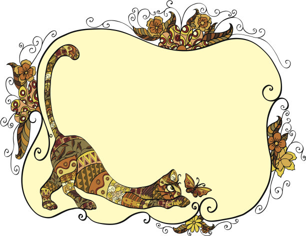 猫和蝴蝶图片下载