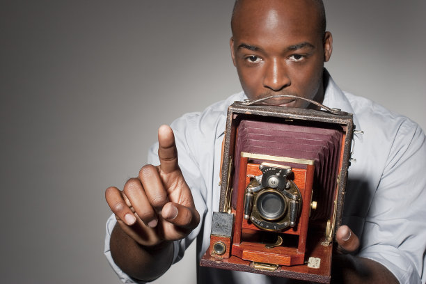 非裔美国摄影师，老式相机图片下载