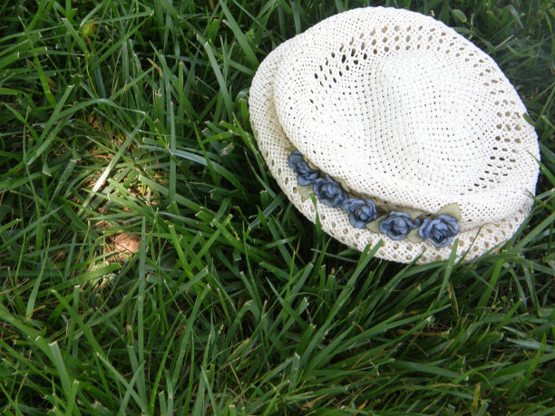 草地上漂亮的帽子图片下载