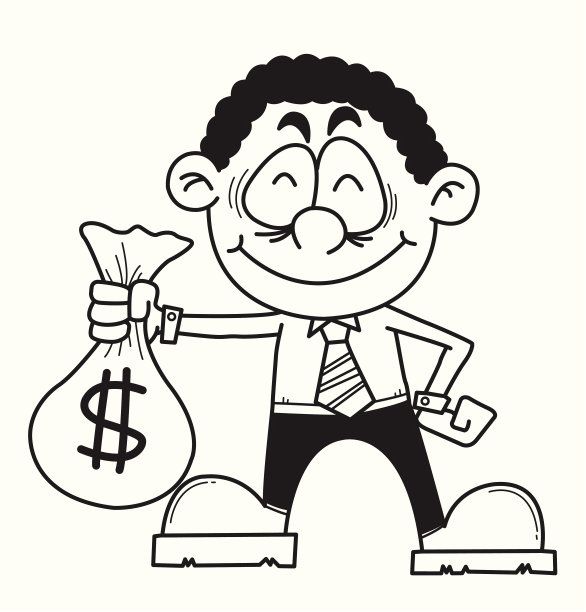 拿着一袋子钱的男人图片下载