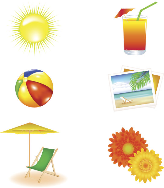 海滩向量组图片下载