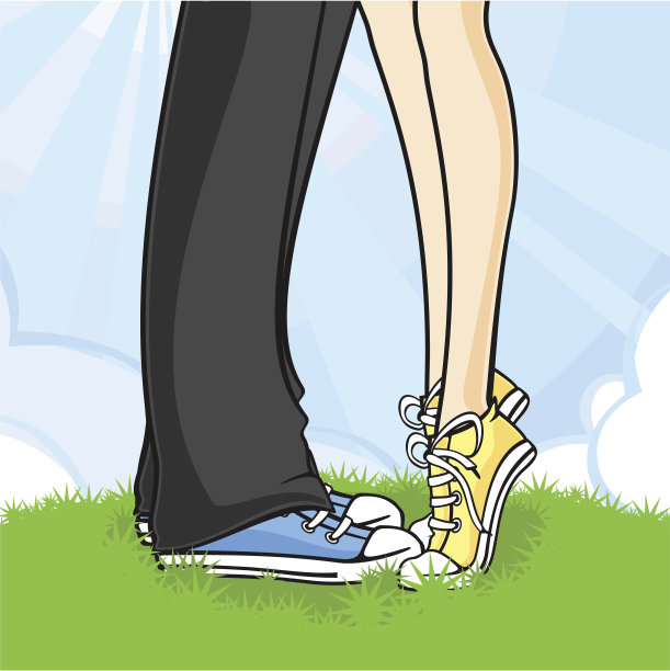 穿着运动鞋的年轻情侣图片下载