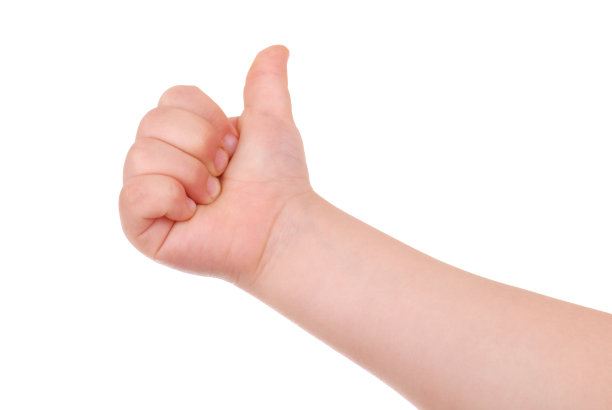 孩子的手在白色背景上图片下载