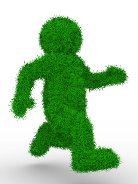 白色背景上的跑步者。孤立的三维图像图片下载