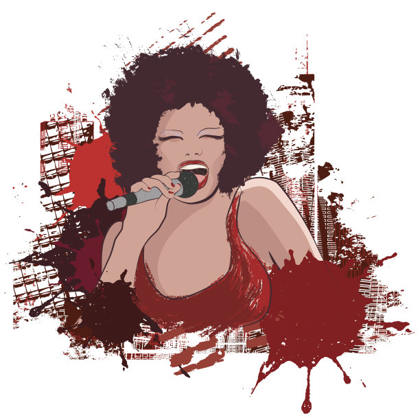 爵士歌手在垃圾摇滚背景图片下载