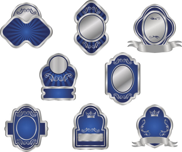 复古的银色标签和镜框图片下载