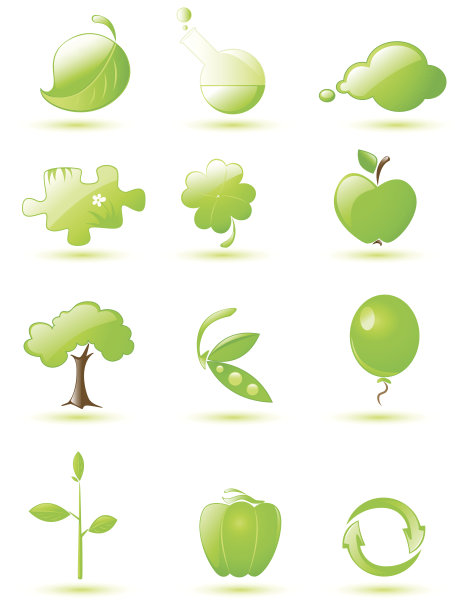 绿色光泽图标集图片下载