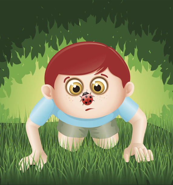 森林里的小男孩。图片下载