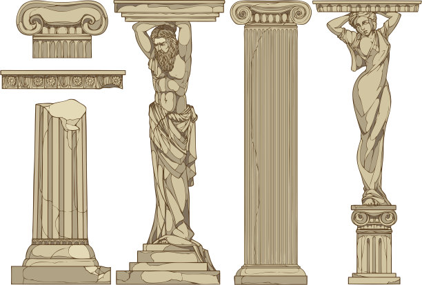 女像柱素材图片