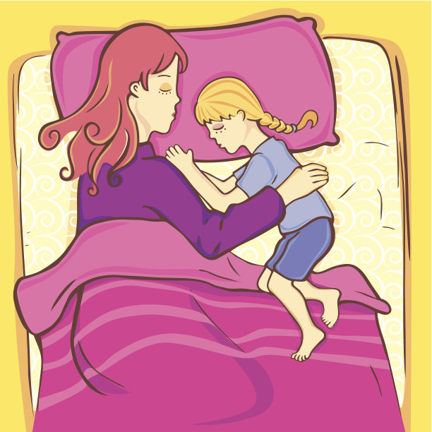 母亲和孩子在睡觉图片下载