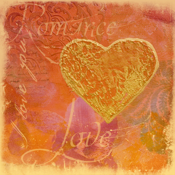 心拼贴艺术作品图片下载