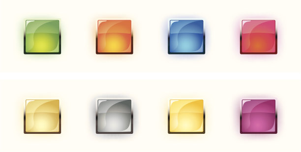 一组矢量玻璃按钮图片下载