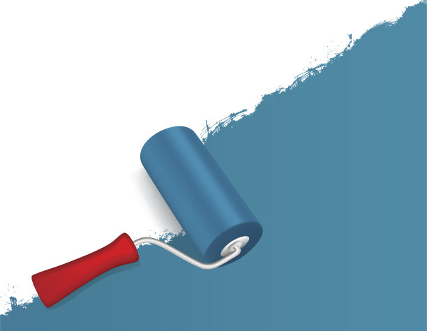 蓝色油漆辊图片下载