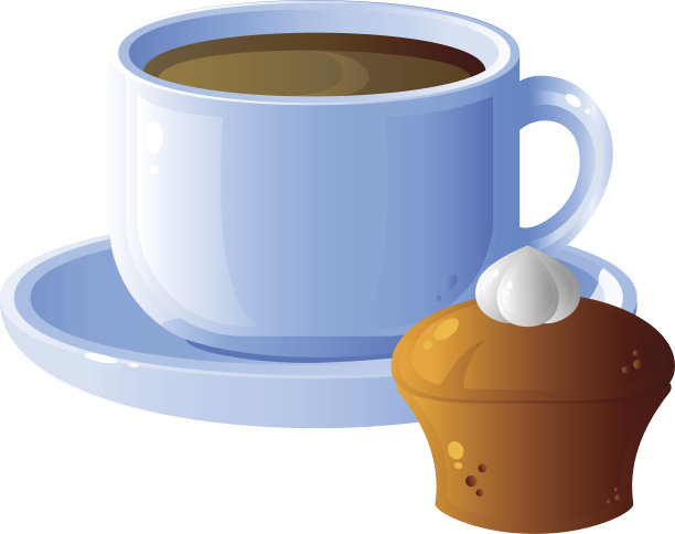 一杯咖啡和蛋糕图片下载