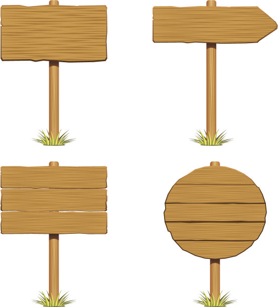 带草的木制招牌图片下载