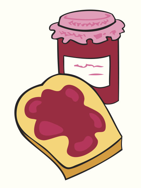 果酱罐和脆烤面包。图片下载