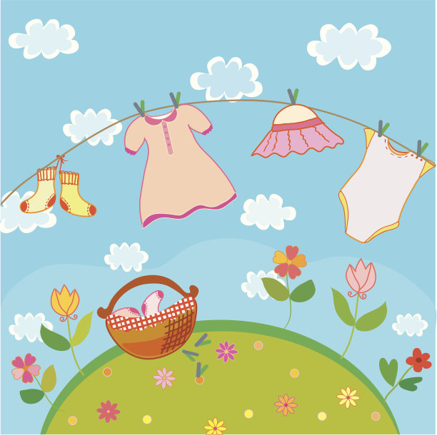 给一个女孩的婴儿洗衣卡图片下载