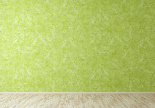 绿色室内灰泥墙在空房间图片下载
