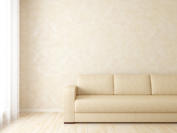 室内墙壁和沙发靠近窗户图片下载