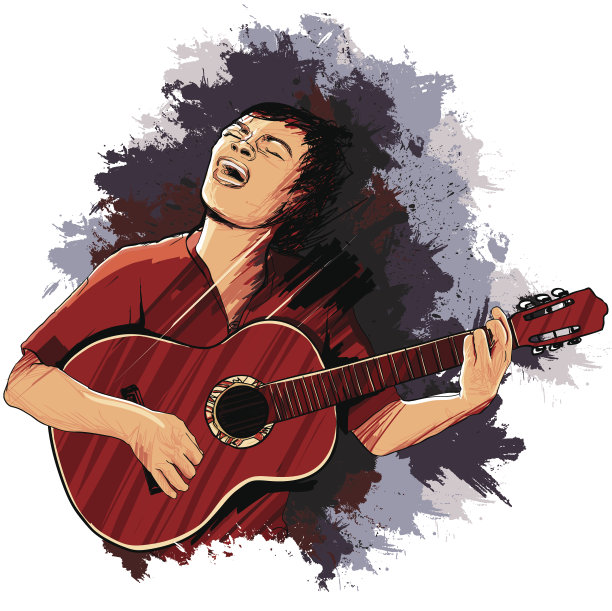 歌手弹吉他图片下载